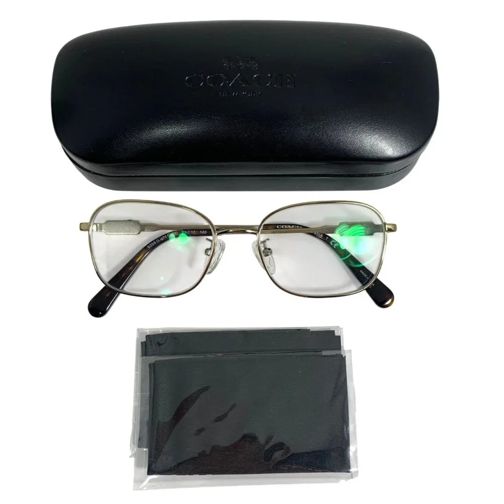 Coach HC5119 Light Gold Metal Eyeglass 53-17-140 Frames ONLY w/ Case & Cloth